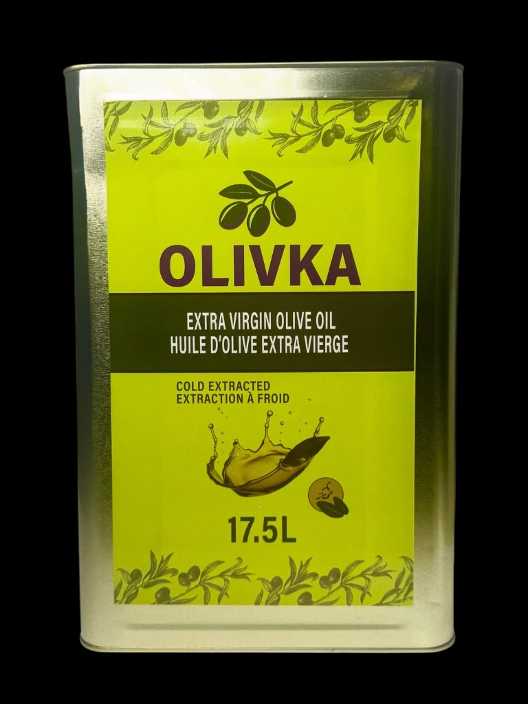 Olivka 10 liter tin, front